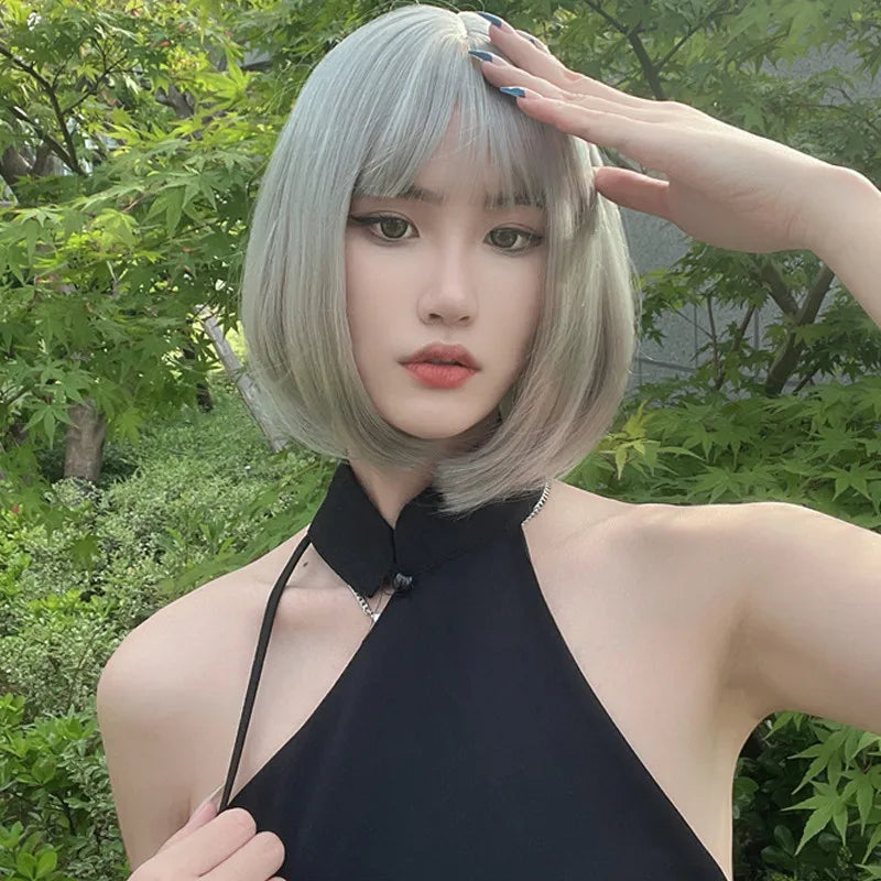 Synthetic Blonde Breathable Short Bobo Straight Wig