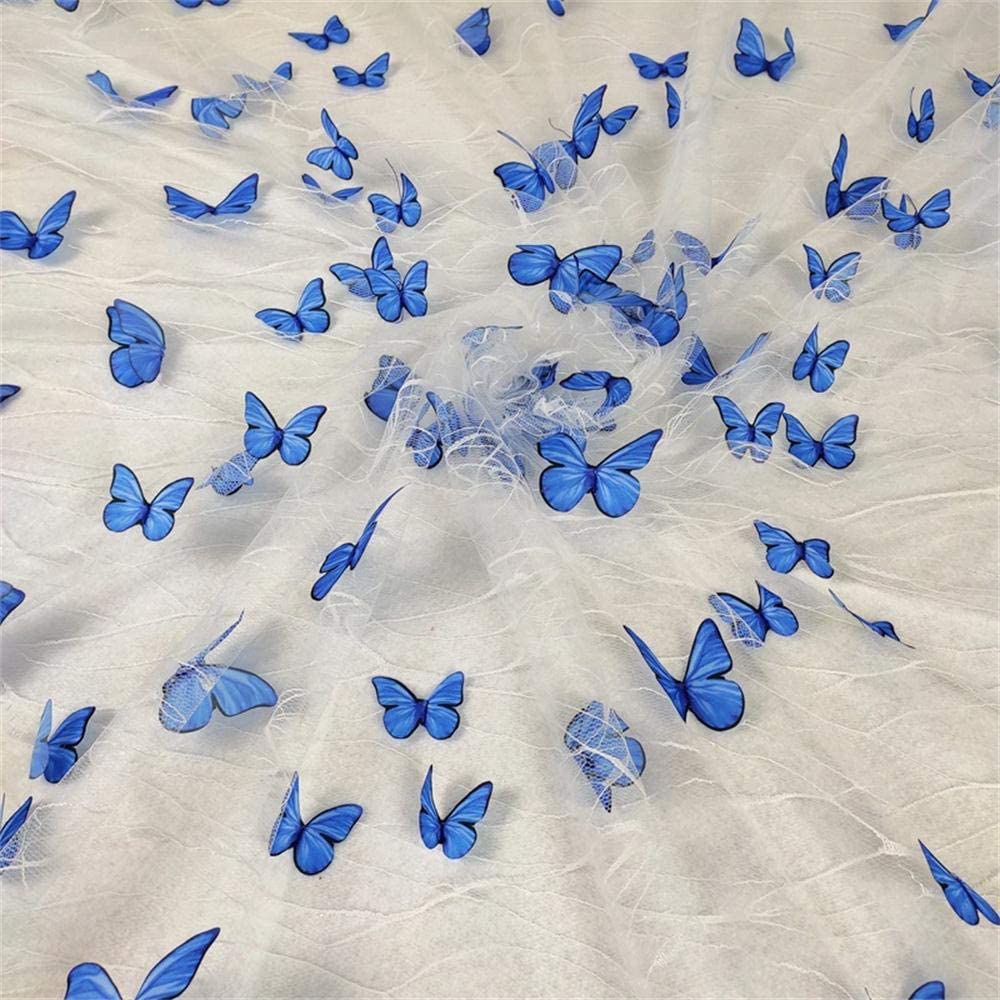 1 Yard 3D Vivid Butterflies Mesh Lace Fabric, French Tulle for DIY 130CM Wide