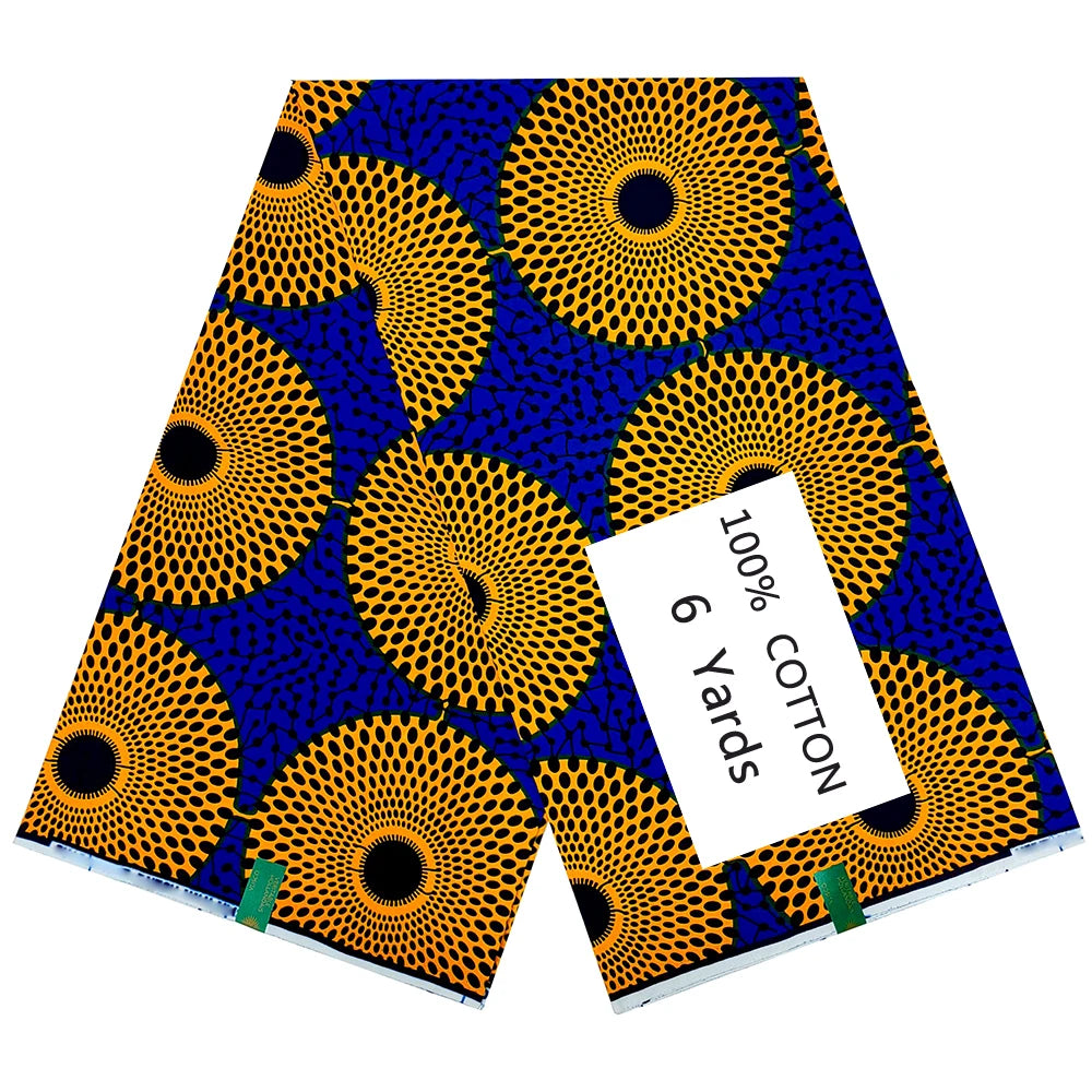 Ankara Wax Print Fabric 100% Cotton Soft African Veritable Wax