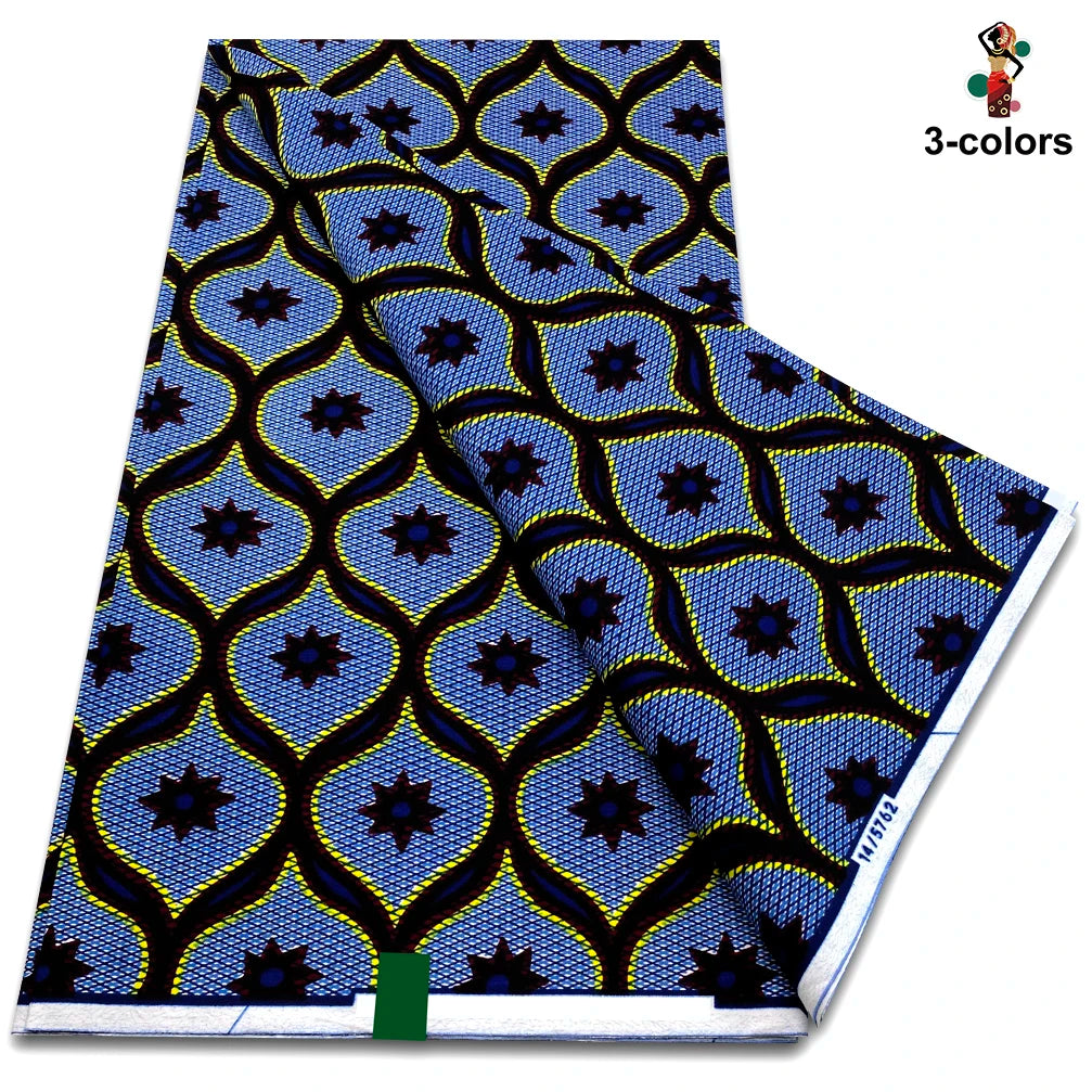 Ankara Wax Fabric-100% Cotton Soft Guaranteed Veritable Real Dutch Pagne for Dresses