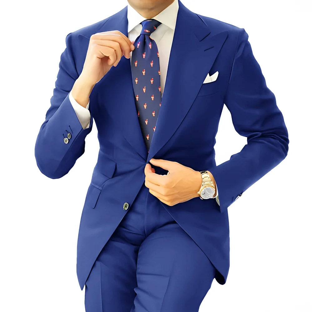 Formal Men's Office Work Clothes, Jacket Pants Set XS-5XL