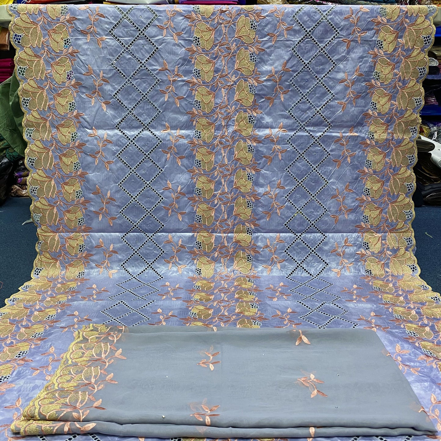 7yards Yellow 100% cotton embroidery African Dry Bazin Riche fabric