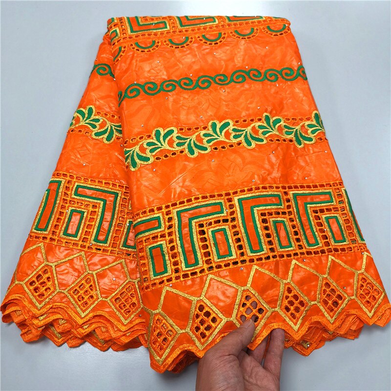 African Bazin Riche Fabric with Brode embroidery 5 yards