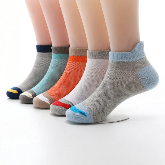 5pairs Colorful Cotton Mesh Socks for Boys & Girls 2-15 Years