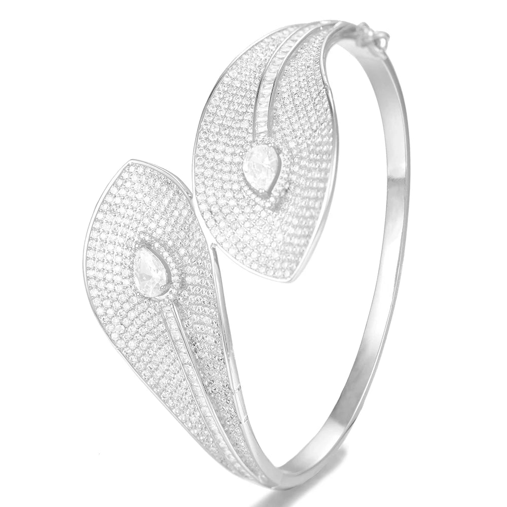 Spain Snake Leaf Bangle Ring Jewelry Set For Women