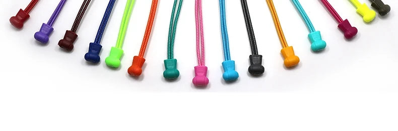 1 Pair 22 Colors Elastic Shoelaces, Round Locking No Tie Shoe Laces