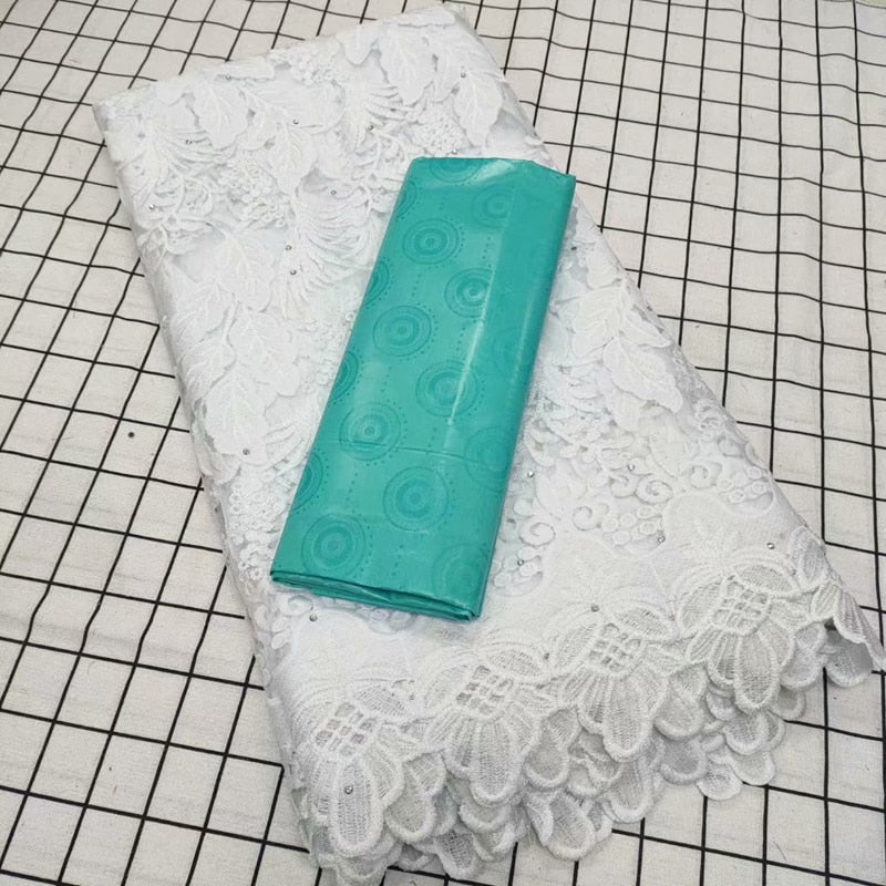 Dernier tissu africain en dentelle verte, Bazin Riche africain en tulle français en dentelle 2,5 + 2,5 mètres