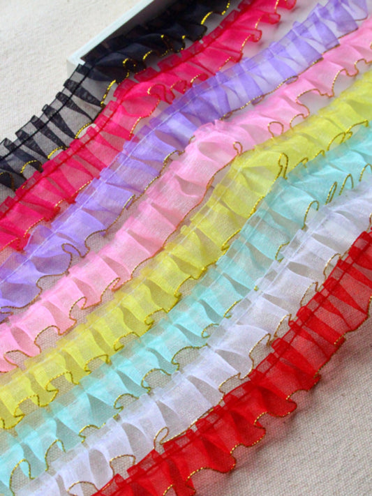 Gold Silk White Black Snow Yarn Girl's Dress Lace Accessories