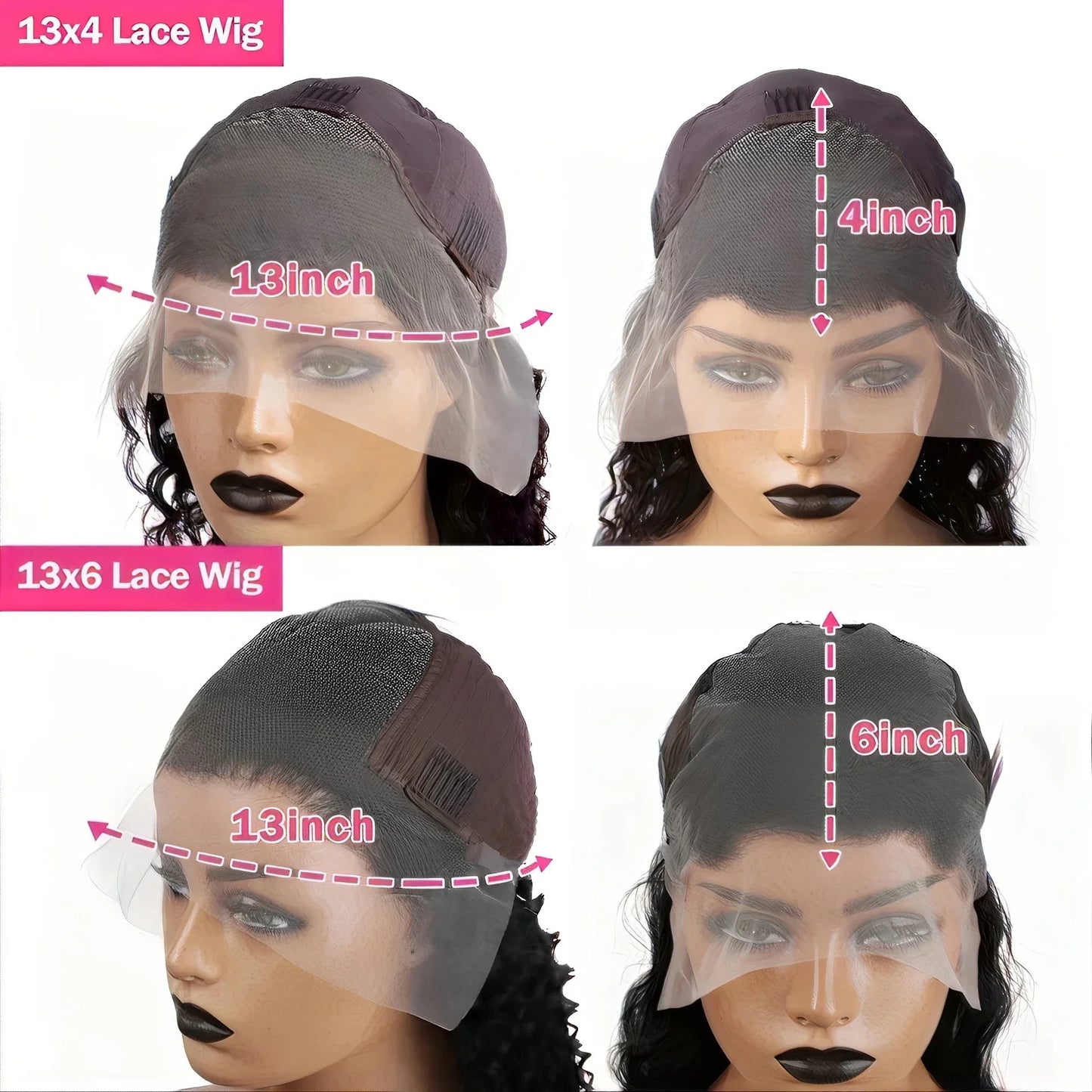 180 Density Deep Wave 13x4/13x6 Transparent Lace Front Remy Human Hair-Glueless 32-34 Inches