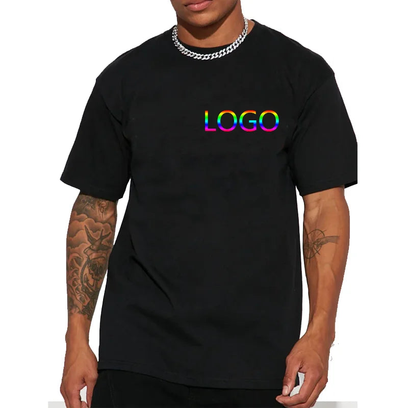 180gsm 100% Cotton T Shirt for Men-Custom Design Text, photo, Logo