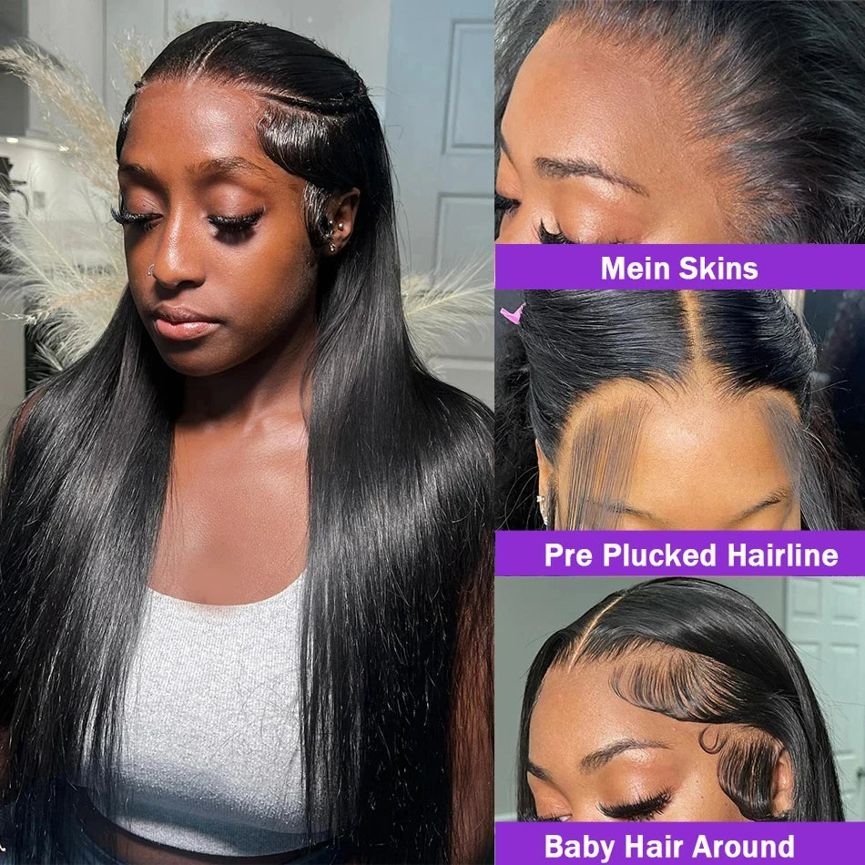 Bone Straight 13x6/13x4 HD Transparent Lace Front Wigs-Pre Plucked For Women