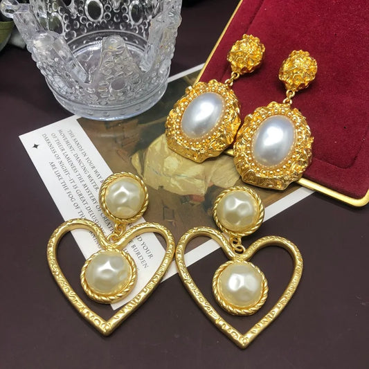 Heart-shaped Imitation Pearl Ear Cuffs for Women's Jewelry Accessories