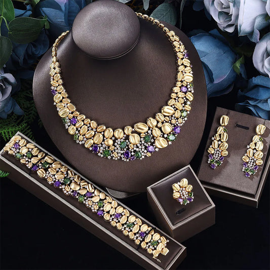 Elegant Dubai Bridal Jewelry Set - Perfect Wedding Party Accessories for Women