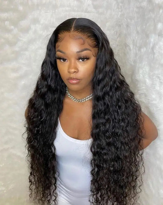 Deep Wave 13x6 HD Lace Front Wig - 40 inch Brazilian Transparent Preplucked Curly Wig