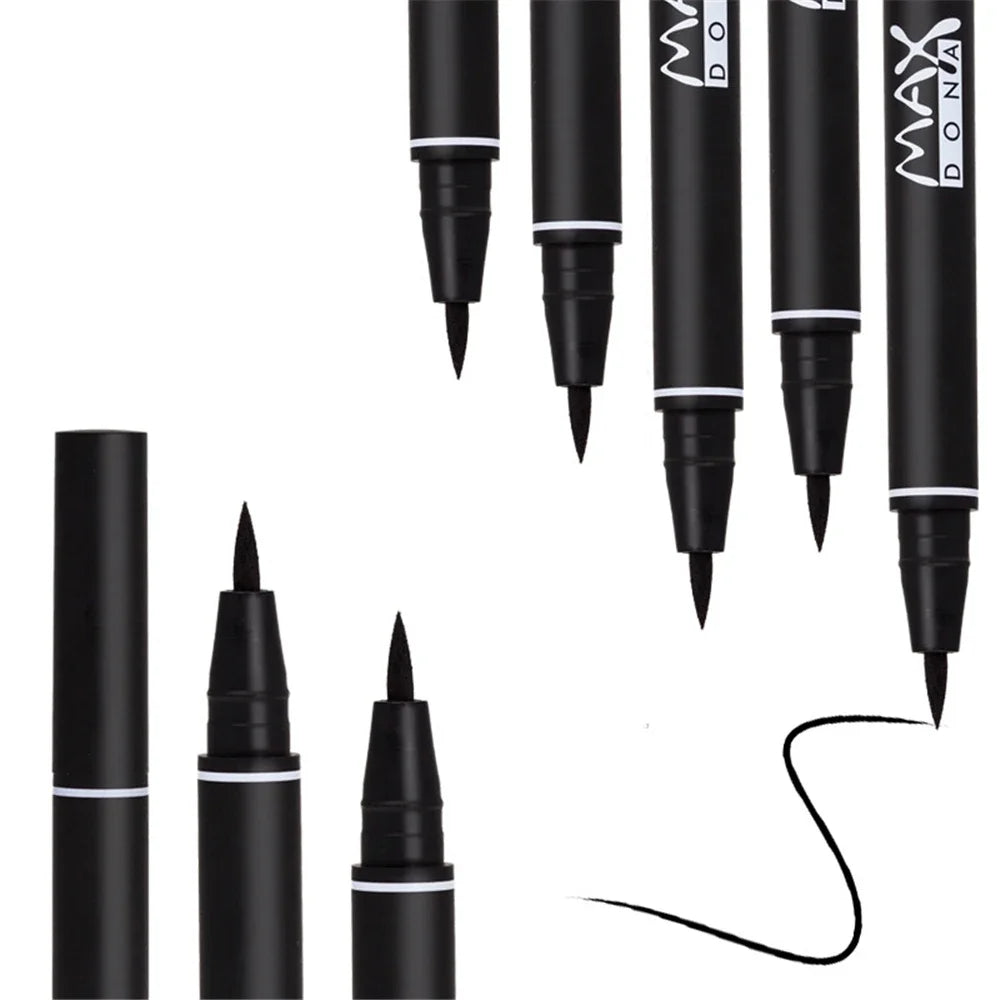 "Black Liquid Eyeliner Set - 5 Styles, Waterproof, Colorful, Makeup Stencil for Eye Makeup"