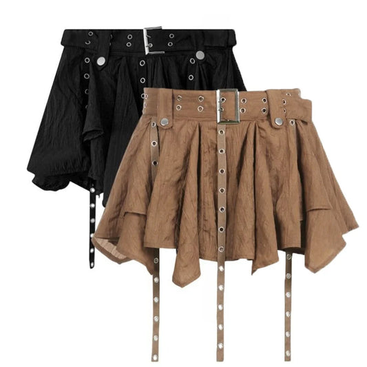 Retro Vintage Irregular Punk Mini Skirt