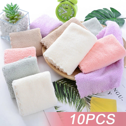 10Pcs Thick Microfiber High-density Coral Fleece Towel, Quick Dry