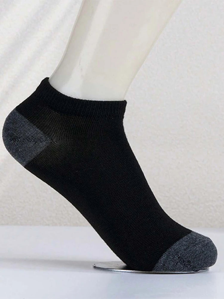 10 Pairs Women's Ankle Socks: Classic Fashionable Black White And Gray Comfortable Breathable Sweat Absorbing Socks