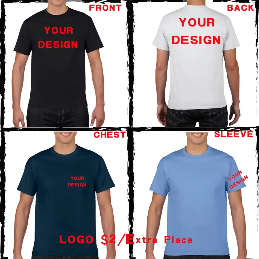 180gsm 100% Cotton T Shirt for Men-Custom Design Text, photo, Logo