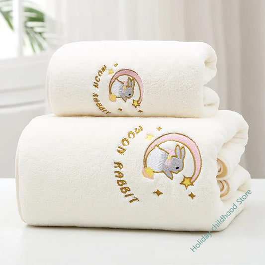 women's coral velvety thick absorbent cotton towel