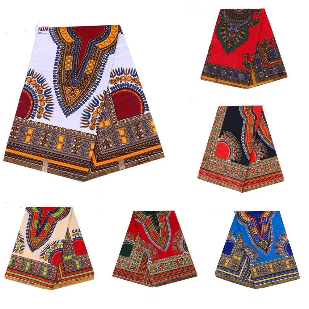 Waxed African Fabric, Comfortable Cotton Kent Traditional Flower Pattern Handmade Material