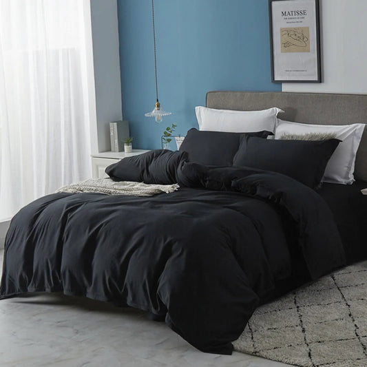 Brushed Fabric Duvet Cover, Soft Cozy Comforter with Zipper Closure with Pillowcase - No insert