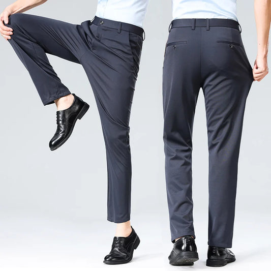 29-42 Men's Summer Pants-Thin Straight Stretchy Formal Pants