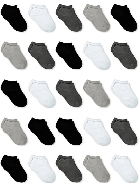 25 Pairs Ankle Socks - Toddler Low Cut Socks