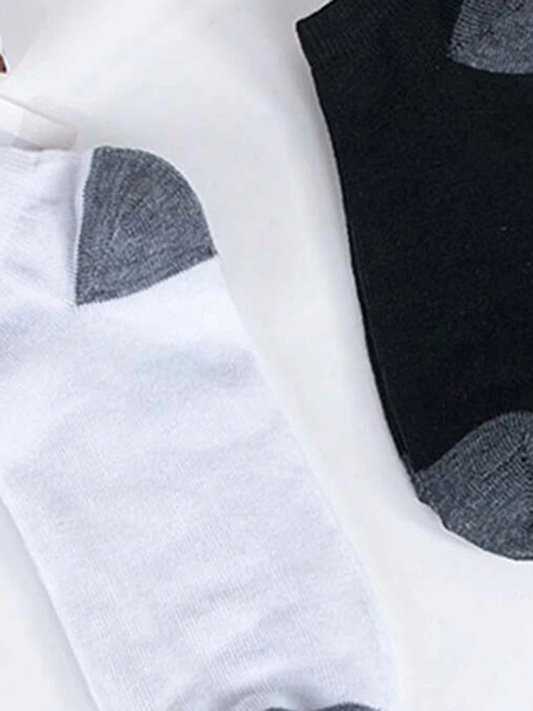 10 Pairs Women's Ankle Socks: Classic Fashionable Black White And Gray Comfortable Breathable Sweat Absorbing Socks