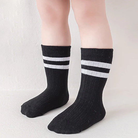 3 Pairs Casual Cotton Long Crew Socks for Children