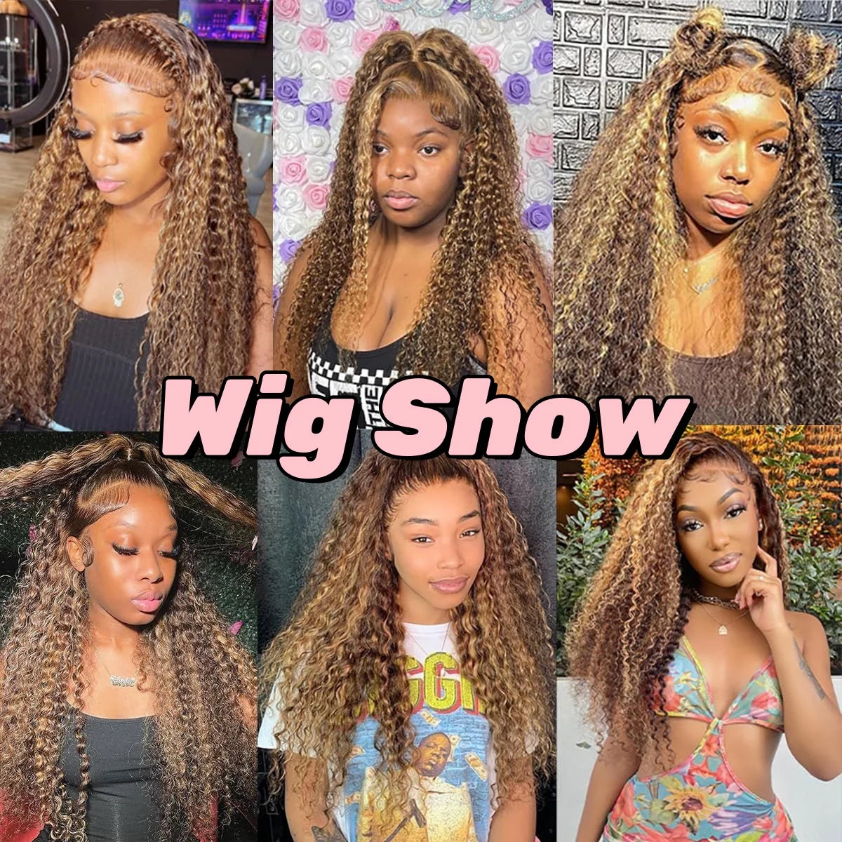 Deep Wave P4/27 Curly 200 Density-13x4 HD Transparent Lace Front Human Wigs