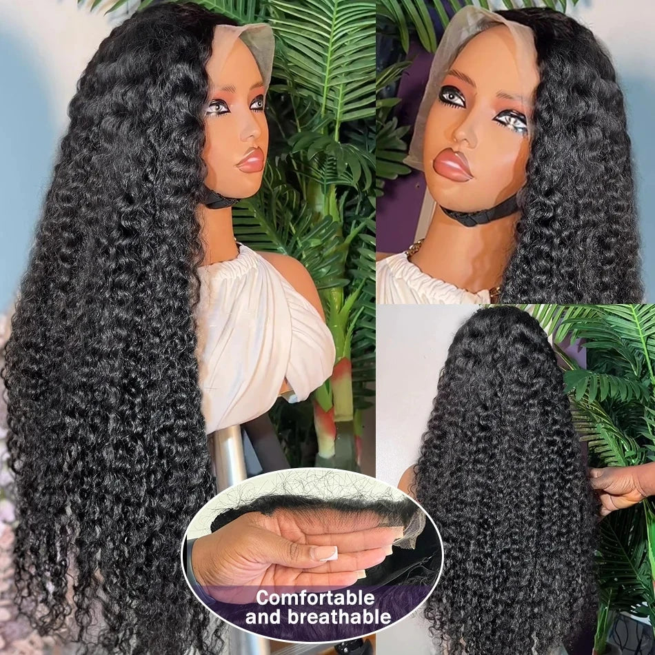 30-40 Inches Deep Wave 13x6, 13x4 HD Transparent Lace Front Human Hair Wig Glueless