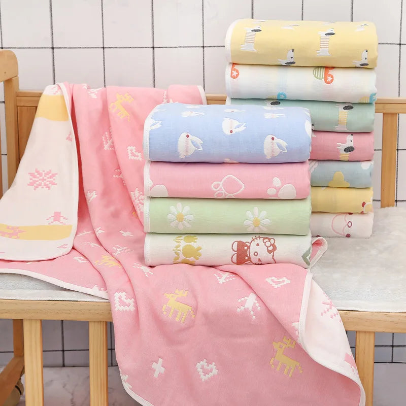 Newborn Jacquard Six Layers Gauze Cover Blanket/Towel Quilt