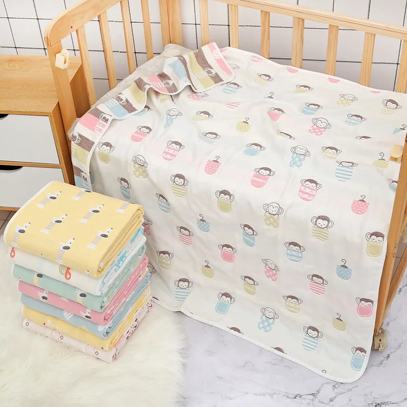 Newborn Jacquard Six Layers Gauze Cover Blanket/Towel Quilt