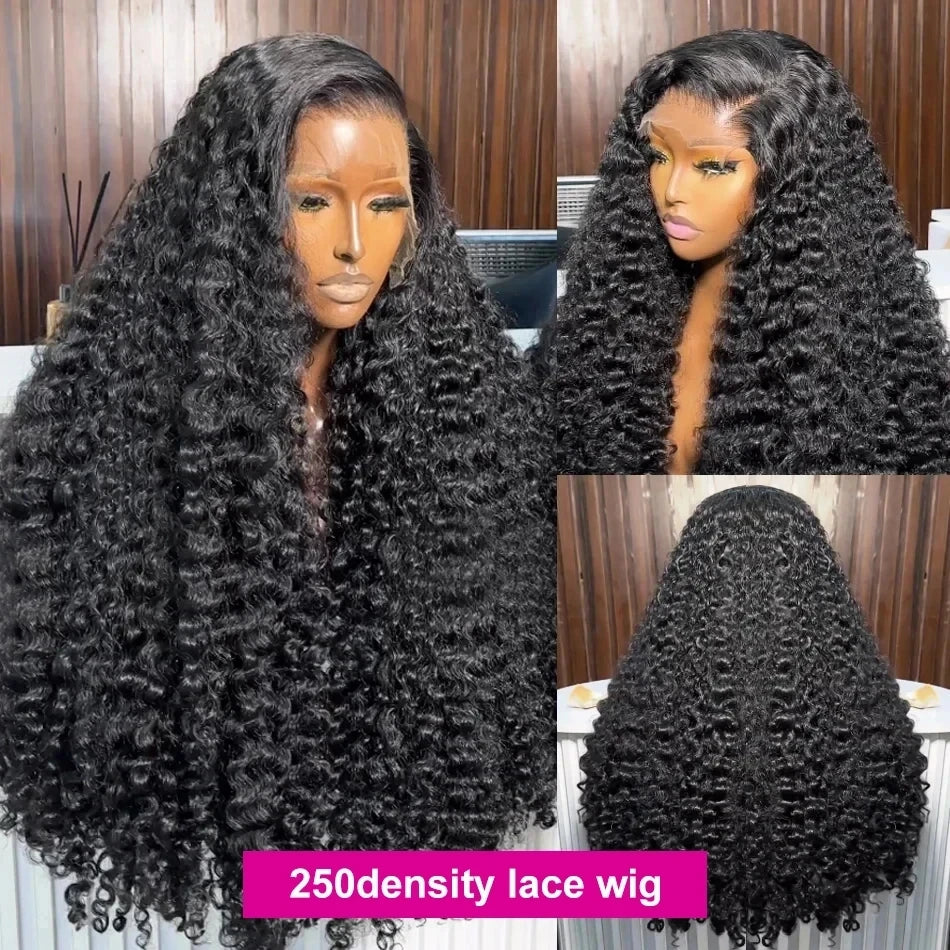 5x5 HD Glueless Wigs, 40-42 Inch Deep Wave 13x4,13x6 Lace Frontal Wig, Curly Preplucked Human Hair