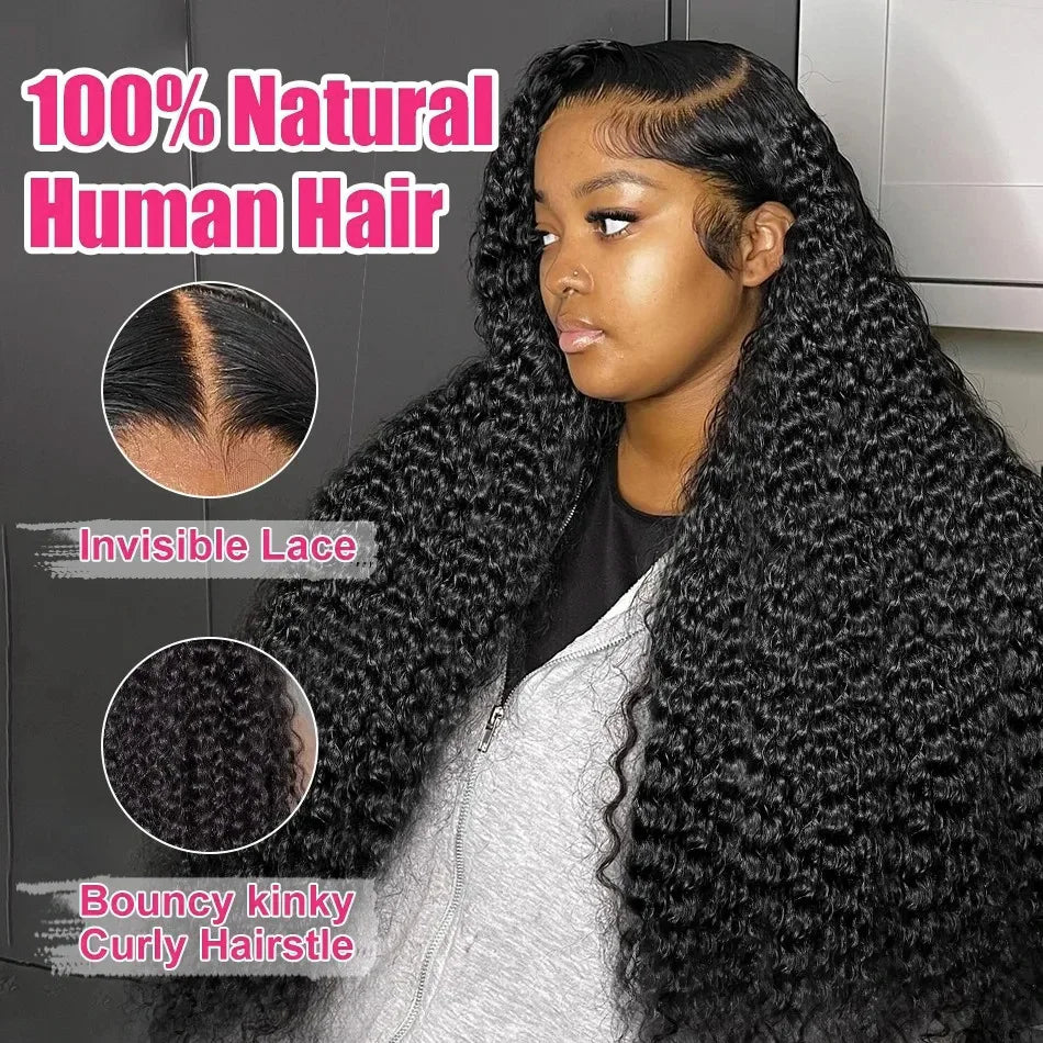 180 Density Deep Wave 13x4/13x6 Transparent Lace Front Remy Human Hair-Glueless 32-34 Inches