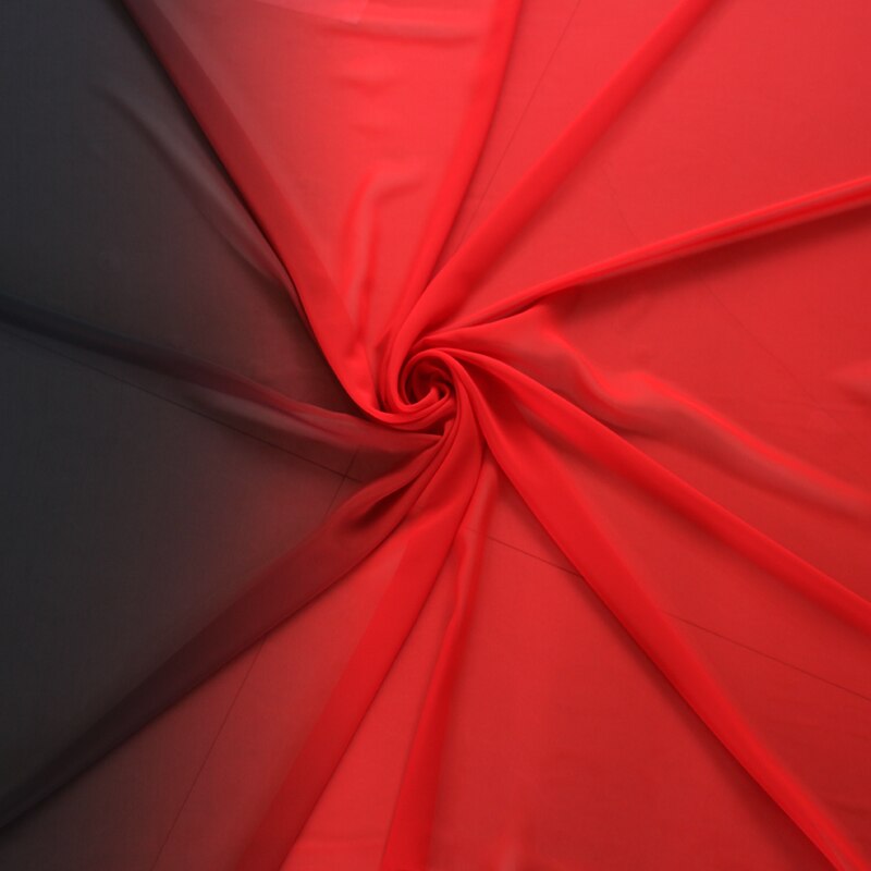 3/5/10m Ombre Sheer Fabric, See Through Gradient Rainbow 100D Silk Chiffon Cloth