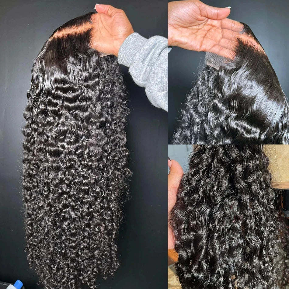 5x5 HD Glueless Wigs, 40-42 Inch Deep Wave 13x4,13x6 Lace Frontal Wig, Curly Preplucked Human Hair