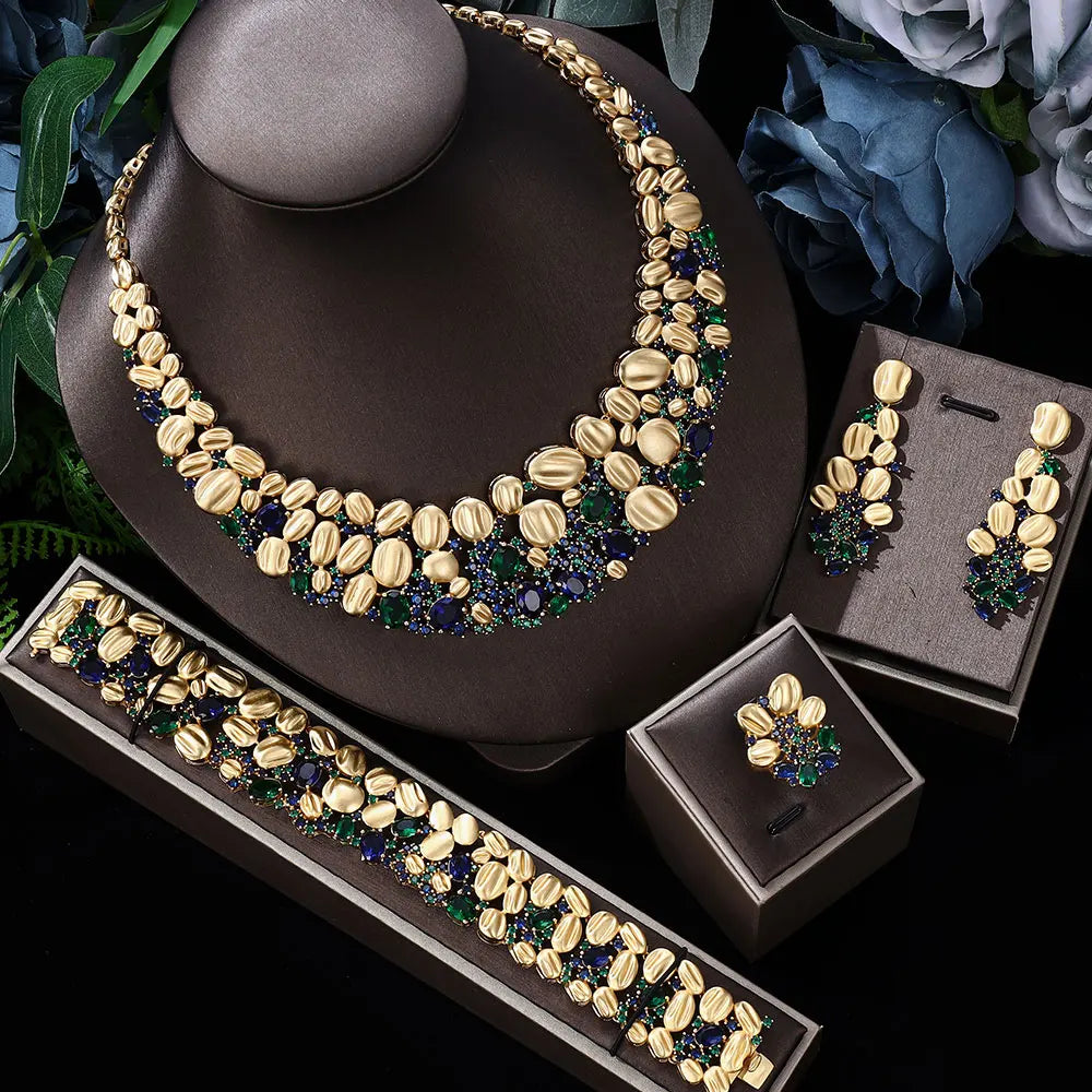 Elegant Dubai Bridal Jewelry Set - Perfect Wedding Party Accessories for Women