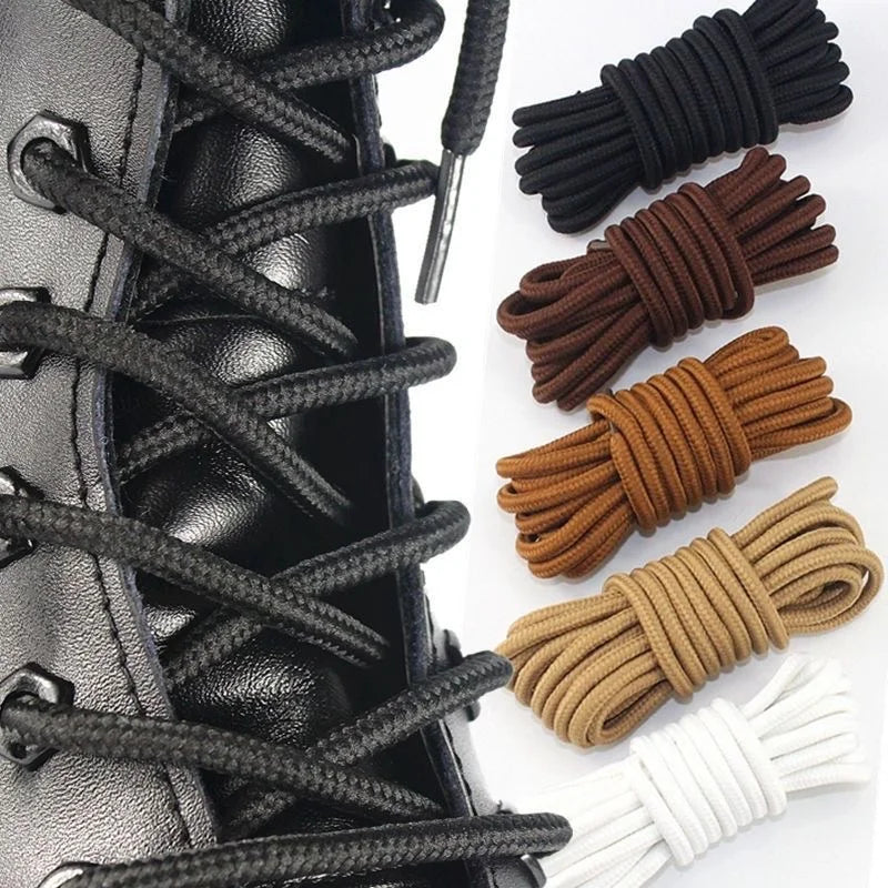 2pcs/ Pair Round Solid Polyester Shoelaces For Marten Boot