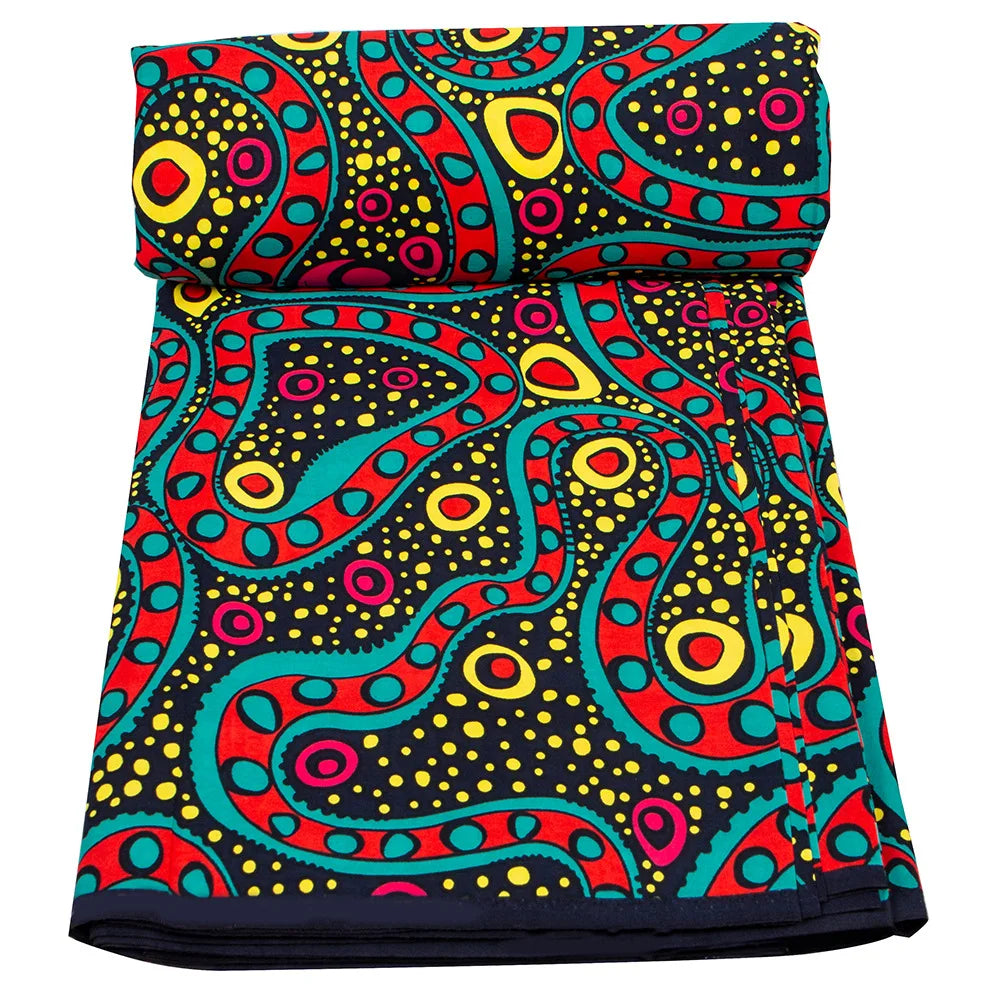 High-Quality African Wax Fabric with Nigerian Ankara Prints - Perfect for DIY Sewing and Textile Projects