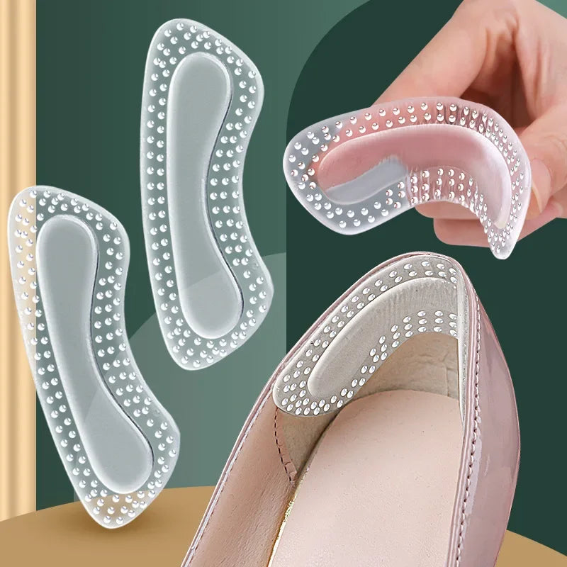 1Pair GEL Heel Protectors, Women Silicone Cushion Foot Care Insoles