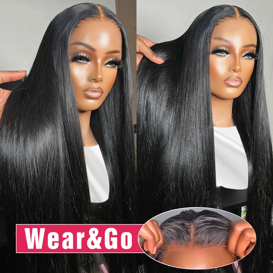 Glueless Straight 13x6 HD Lace Frontal Wig, Human Hair 100% Brazilian Transparent Lace, Preplucked