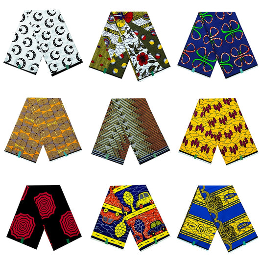 African Wax Fabric 100% Cotton Guaranteed Veritable Ankara African Real Wax Fabrics Soft Prints Batik Diy Sewing Cloth 6yards