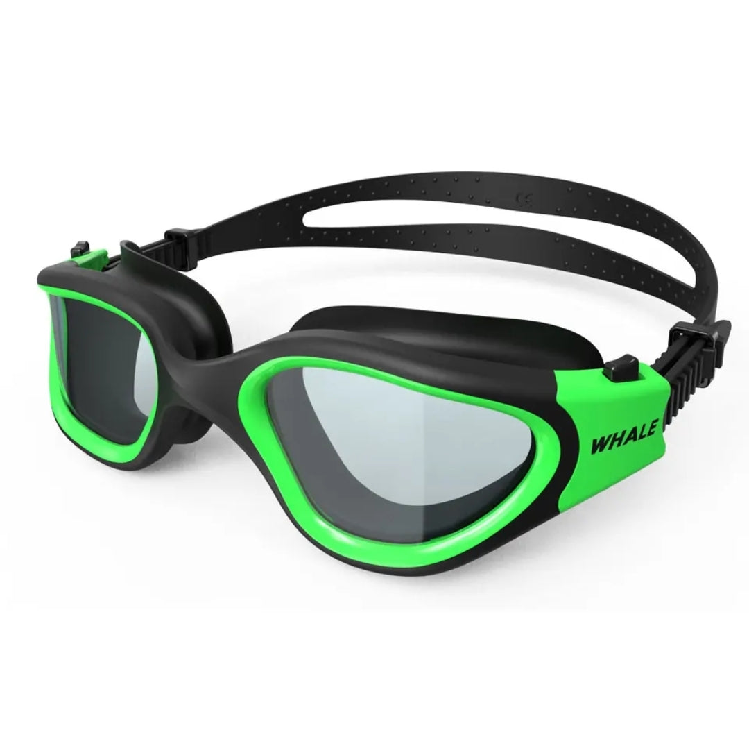 Anti-fog adjustable uv protection swim goggles for men and women.