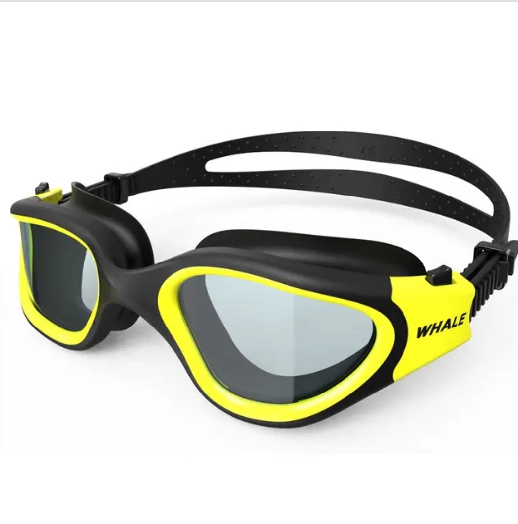 Anti-fog adjustable uv protection swim goggles for men and women.