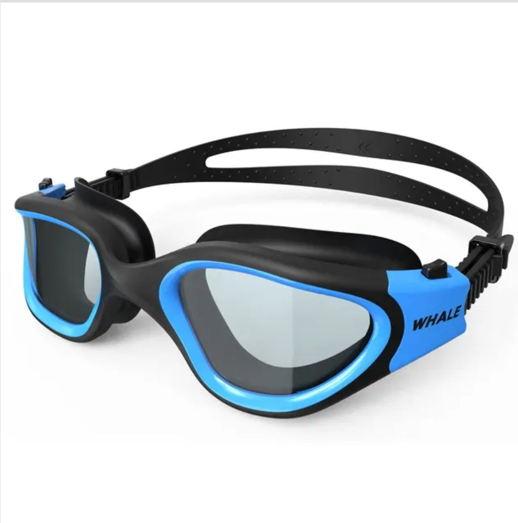 Anti-fog adjustable uv protection swim goggles for men and women.