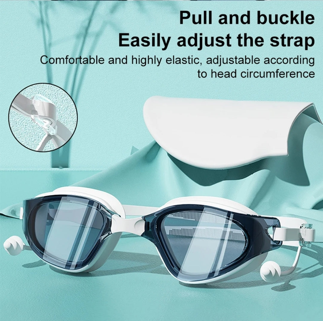 HD swim goggles with cap