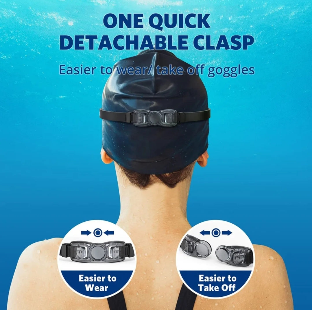 Two pack anti-fog swimming goggles with adjustable straps