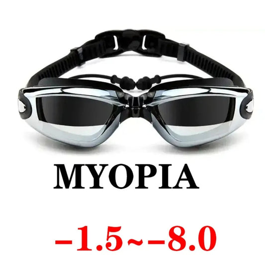 Adult myopia swimming goggles with ear plugs